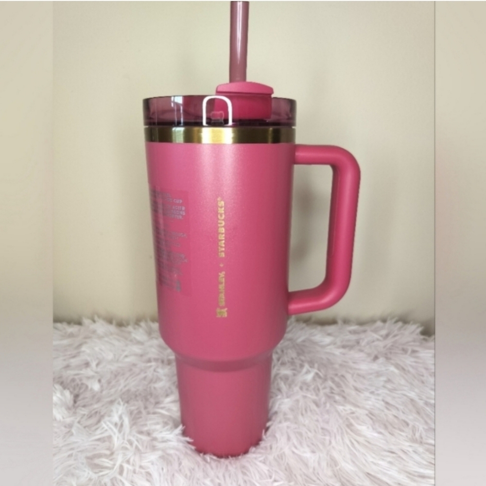 Starbucks x Stanley Berry Pink Glitter Tumbler NWT